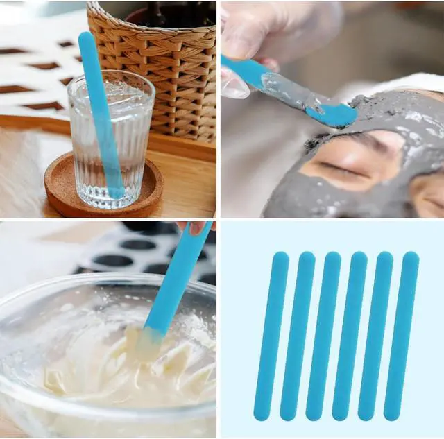 Alt view image 2 of 7 - 6 PCS Reusable Silicone Stirring Stick, Silicones Stirrings Sticks | Blue Reusable Silicone Wax Stick Popsicle Sticks Tools, for DIY Crafts, Resin, Liquid, Paint