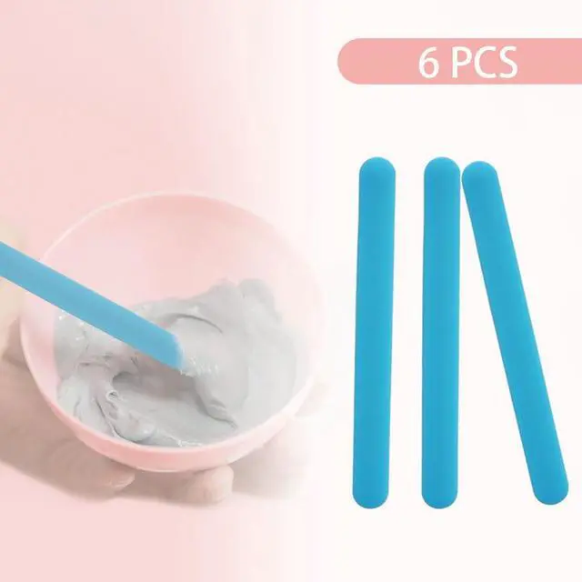 Alt view image 5 of 7 - 6 PCS Reusable Silicone Stirring Stick, Silicones Stirrings Sticks | Blue Reusable Silicone Wax Stick Popsicle Sticks Tools, for DIY Crafts, Resin, Liquid, Paint