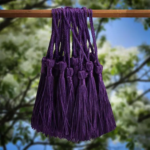 Alt view image 4 of 6 - VAPKER 30 Pieces Dark Purple Tassels 13cm/5-Inch Silky Handmade Soft Mini Tassels Floss Bookmark Tassels with 2-Inch Cord Loop for Jewelry Making, DIY Projects, Bookmarks