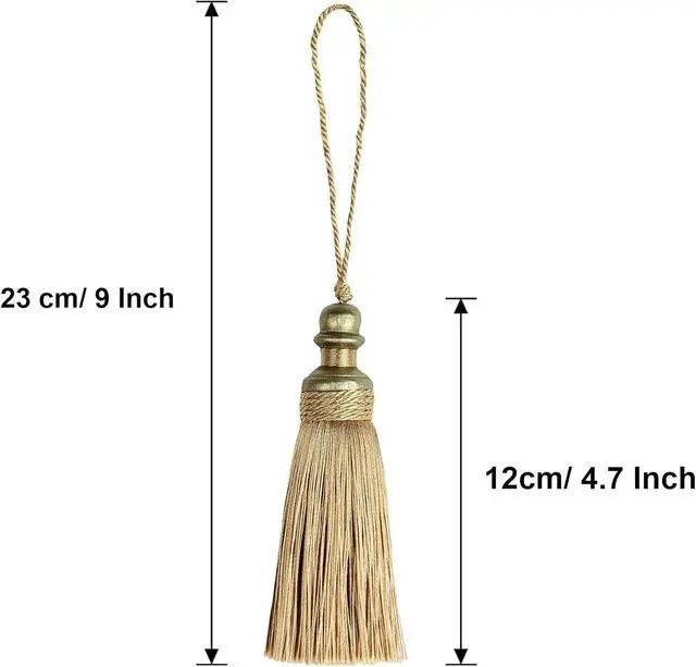 Alt view image 2 of 6 - 2 Pack Tassel Key Tassel with Loops for Home Decoration | DIY Decorative Tassel Accessories for Home, Door and Furniture Ornament Decoration Projects, Gold