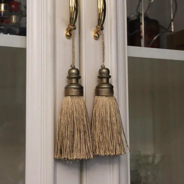 Alt view image 4 of 6 - 2 Pack Tassel Key Tassel with Loops for Home Decoration | DIY Decorative Tassel Accessories for Home, Door and Furniture Ornament Decoration Projects, Gold