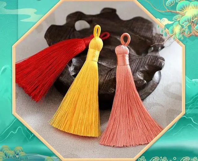Alt view image 5 of 7 - 3.7" Colorful Silk Tassels 30pcs for Jewelry Making Keychain Bag | Earrings,Bookmark,Bag Charms,Keychain, DIY Crafts,Mala Assorted Tassels,Jewelry Making