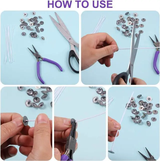 Alt view image 4 of 6 - 200pcs/20mm Candle Wick Tabs Metal,Metal Candle Wick Sustainer Tabs,Wick Base for Candle Making