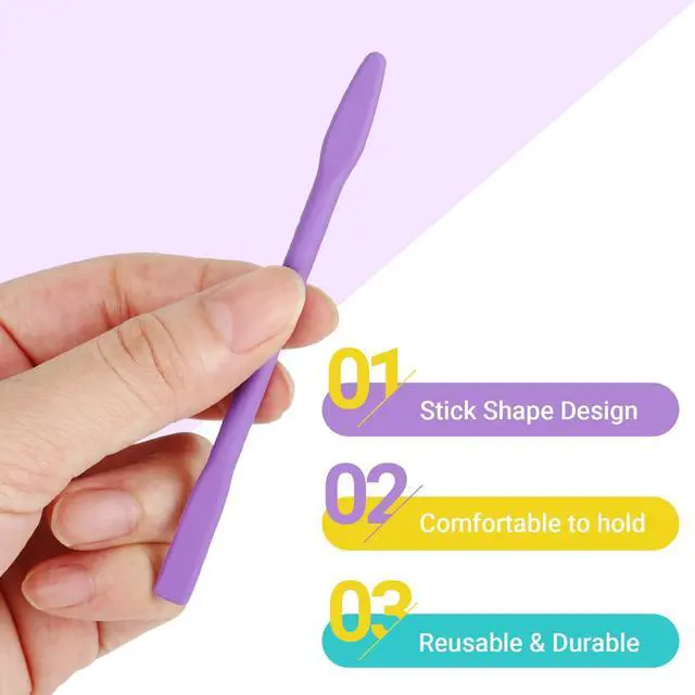 Alt view image 3 of 7 - Gartful 9PCS Colored Silicone Stir Sticks, Reusable Epoxy Resin Stir Sticks, for Resin Mixing, Paint, Making Glitter Tumblers Cups, Arts, Crafts, Facial Mask Stirring Rods, 9 Colors