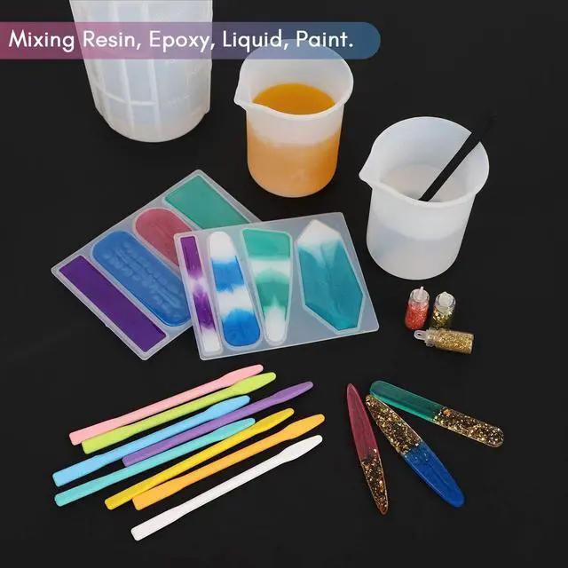 Alt view image 7 of 7 - Gartful 9PCS Colored Silicone Stir Sticks, Reusable Epoxy Resin Stir Sticks, for Resin Mixing, Paint, Making Glitter Tumblers Cups, Arts, Crafts, Facial Mask Stirring Rods, 9 Colors