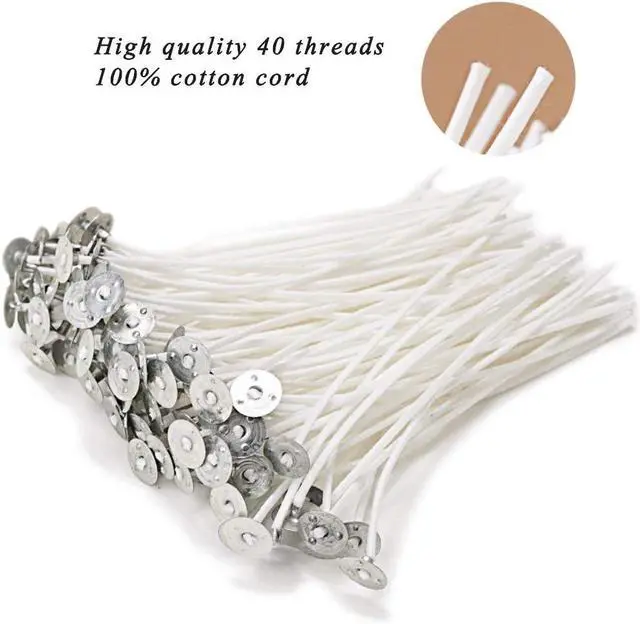 Alt view image 3 of 7 - EricX Light 100 Piece Natural Candle Wick, Low Smoke 6" Pre-Waxed & 100% Natural Cotton Core,For Candle Making,Candle DIY
