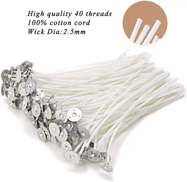 Alt view image 5 of 7 - EricX Light 100 Piece Natural Candle Wick, Low Smoke 6" Pre-Waxed & 100% Natural Cotton Core,For Candle Making,Candle DIY