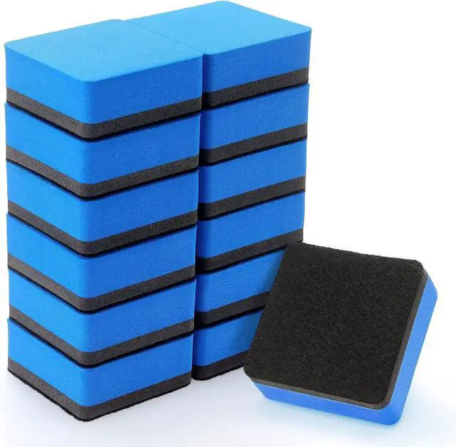 Main image of Tamaki 12 Pack Magnetic Dry Eraser Erasers, 2 x 2 Inch, Blue | Whiteboard Eraser for Kids Classroom