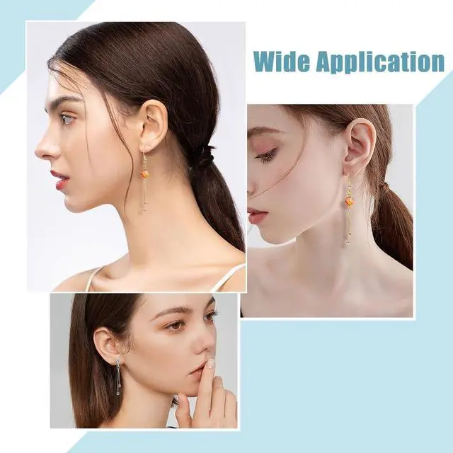 Alt view image 7 of 7 - 12Pcs 2 Colors Real 14k Gold Plated Tassel Earring Charm 1.5 Inch Tassel Chain Pendant Earrings Platinum Fringe Pendants End Ball Decorations Brass Alloy for DIY Earrings Jewelry Making