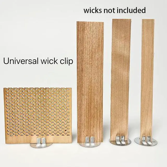 Alt view image 2 of 7 - 200 pcs Wick Clip & 200 pcs Stickers Stainless Steel Clips for Candle Making Wick Base for Candle Making Universal Wood Wick Clips Wooden Wicks Bases Fit Most Wooden Wicks (Wicks not Included