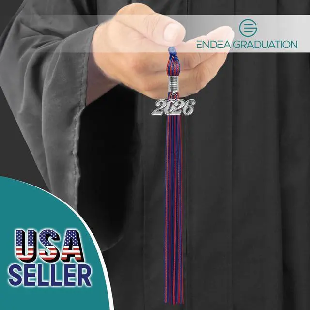 Alt view image 2 of 6 - Endea Graduation Mixed Double Color Tassel with Silver Date Drop
