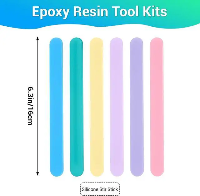 Alt view image 2 of 7 - Gartful 6PCS Colored Silicone Stir Sticks, Reusable Epoxy Resin Stir Sticks for Resin Mixing, Paint, Making Glitter Tumblers Cups, Arts, Crafts, Facial Mask Stirring Rods, 6.3" Long, 6 Colors