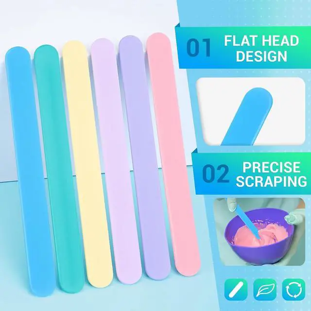 Alt view image 3 of 7 - Gartful 6PCS Colored Silicone Stir Sticks, Reusable Epoxy Resin Stir Sticks for Resin Mixing, Paint, Making Glitter Tumblers Cups, Arts, Crafts, Facial Mask Stirring Rods, 6.3" Long, 6 Colors