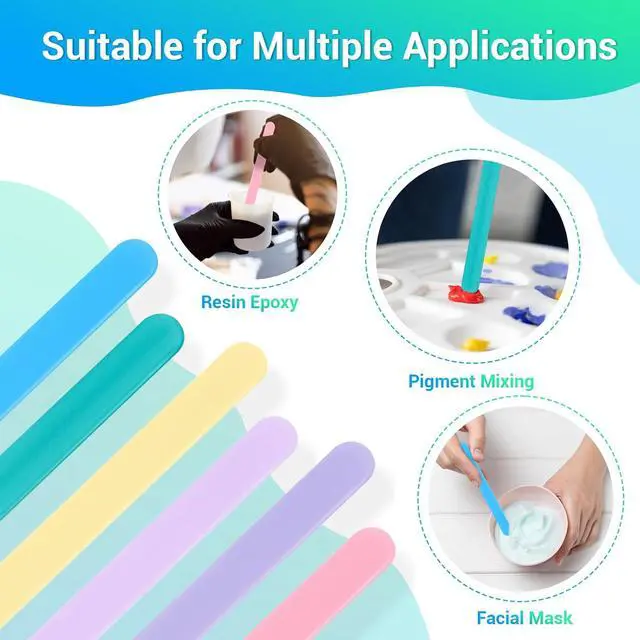 Alt view image 5 of 7 - Gartful 6PCS Colored Silicone Stir Sticks, Reusable Epoxy Resin Stir Sticks for Resin Mixing, Paint, Making Glitter Tumblers Cups, Arts, Crafts, Facial Mask Stirring Rods, 6.3" Long, 6 Colors