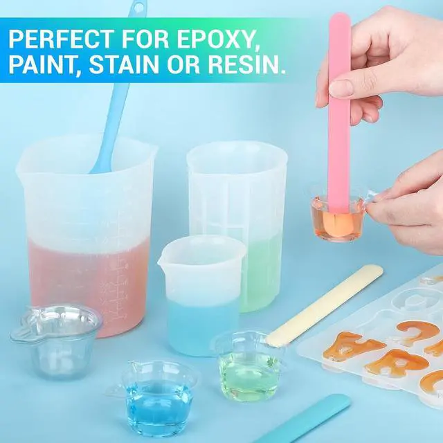 Alt view image 6 of 7 - Gartful 6PCS Colored Silicone Stir Sticks, Reusable Epoxy Resin Stir Sticks for Resin Mixing, Paint, Making Glitter Tumblers Cups, Arts, Crafts, Facial Mask Stirring Rods, 6.3" Long, 6 Colors