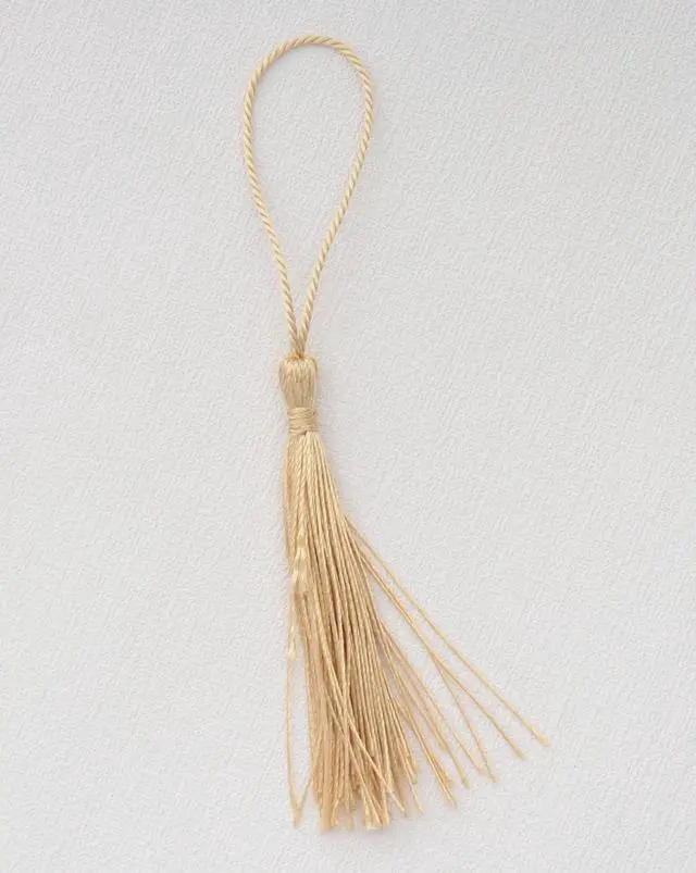Alt view image 4 of 4 - 30 Pcs Mini Tassels Soft Flossy Bookmark Small Handmade Craft (Light Gold) | Tassels with Loop for DIY Crafting Project Earring Jewelry Making Souvenir Graduation Clothing Sewing Gift Tags Keychain