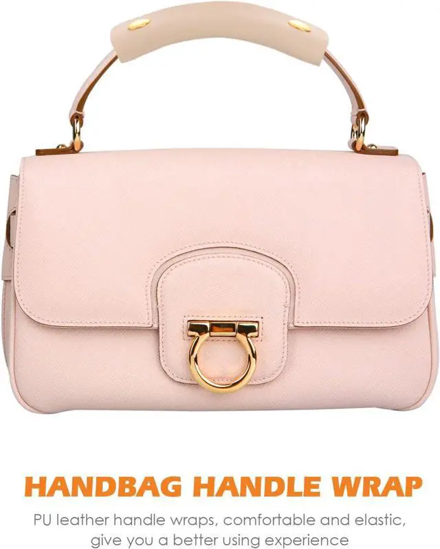 Alt view image 3 of 7 - GALPADA Handbag Handle Cover Pu Leather Sleeve Bag Handle Wrap with Buckle Comfortable Elastic Grip for Two Thick Handles Easy Install Accessory for Travel Bags and Shopping Bags