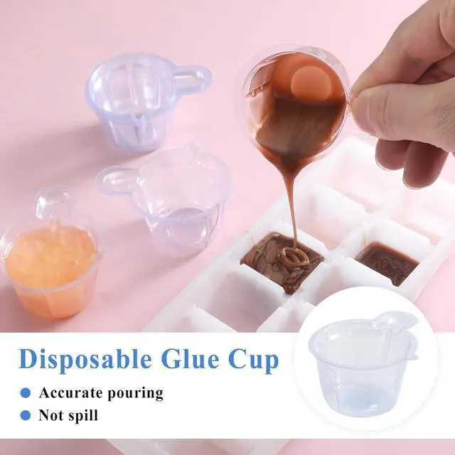 Alt view image 3 of 7 - 150Pcs 40ml Small Resin Mixing Cups, Disposable Plastic Measuring Cups | Clear, Paint Dispensing for Mixing Paint, Stain, Epoxy, Resin