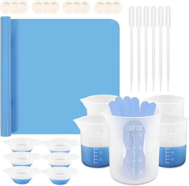 Main image of KISREL Silicone Measuring Cups for Resin, Resin Supplies with 250&100ml Silicone Cups, Resin Mixing Cups, Stir Sticks, Epoxy Mixing Cup, Molds