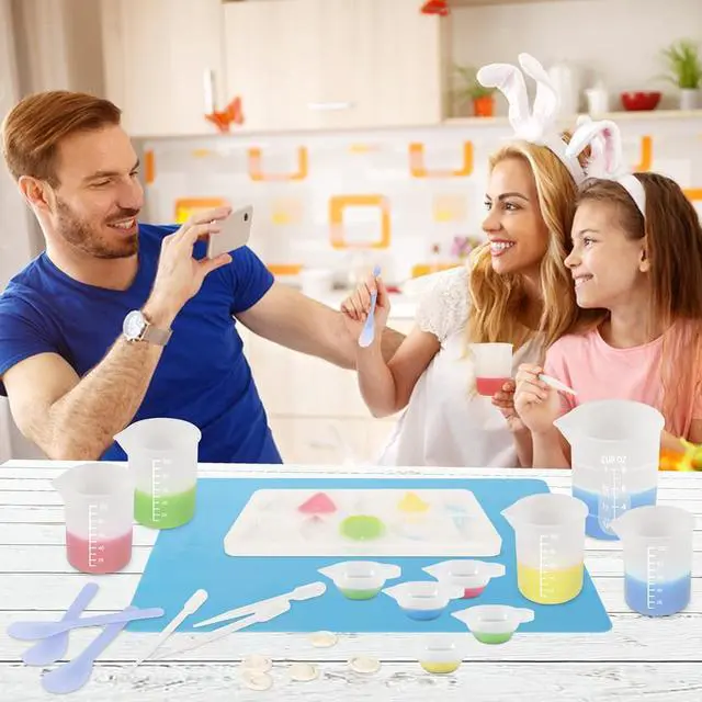 Alt view image 6 of 6 - KISREL Silicone Measuring Cups for Resin, Resin Supplies with 250&100ml Silicone Cups, Resin Mixing Cups, Stir Sticks, Epoxy Mixing Cup, Molds