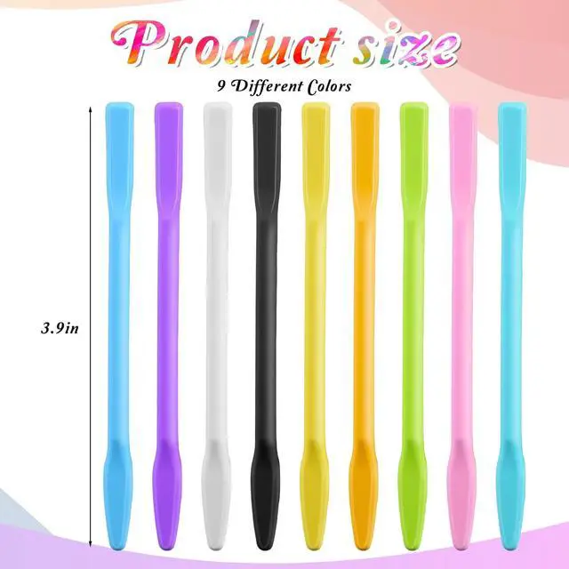 Alt view image 2 of 7 - 9PCS Colored Silicone Stir Sticks, Reusable Silicone Mixing Sticks | Silicones Wax Stick for Resin Epoxy, Liquid, Paint, Popsicle Stirring Tool, Making Glitter Cups, 9 Colors