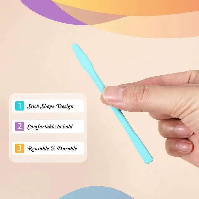 Alt view image 3 of 7 - 9PCS Colored Silicone Stir Sticks, Reusable Silicone Mixing Sticks | Silicones Wax Stick for Resin Epoxy, Liquid, Paint, Popsicle Stirring Tool, Making Glitter Cups, 9 Colors