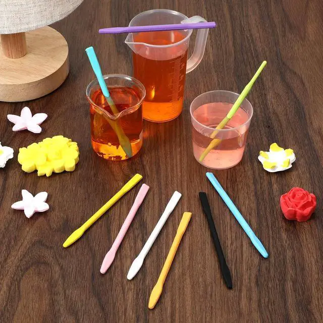 Alt view image 7 of 7 - 9PCS Colored Silicone Stir Sticks, Reusable Silicone Mixing Sticks | Silicones Wax Stick for Resin Epoxy, Liquid, Paint, Popsicle Stirring Tool, Making Glitter Cups, 9 Colors