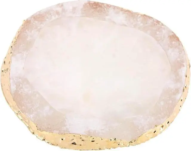 Main image of Polish Mix Palette, Resin Nail Art Palette Paint Drawing Color Dish Golden Edge Resin Stone Paint Drawing Color Dish Manicure Nail DIY Tool(White)