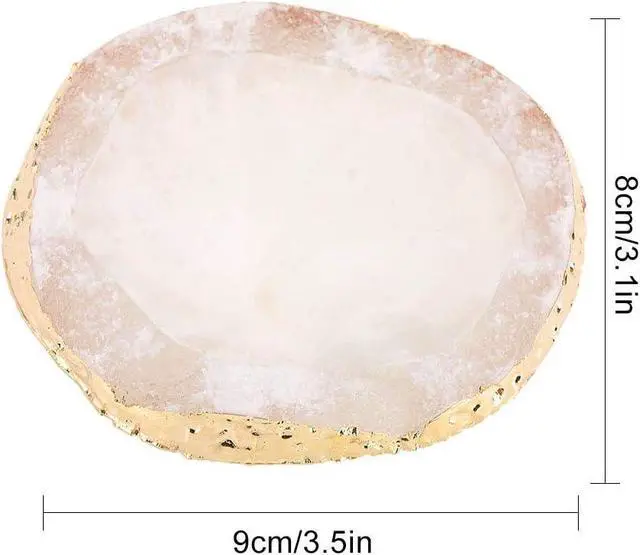 Alt view image 4 of 7 - Polish Mix Palette, Resin Nail Art Palette Paint Drawing Color Dish Golden Edge Resin Stone Paint Drawing Color Dish Manicure Nail DIY Tool(White)