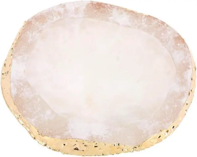 Alt view image 5 of 7 - Polish Mix Palette, Resin Nail Art Palette Paint Drawing Color Dish Golden Edge Resin Stone Paint Drawing Color Dish Manicure Nail DIY Tool(White)