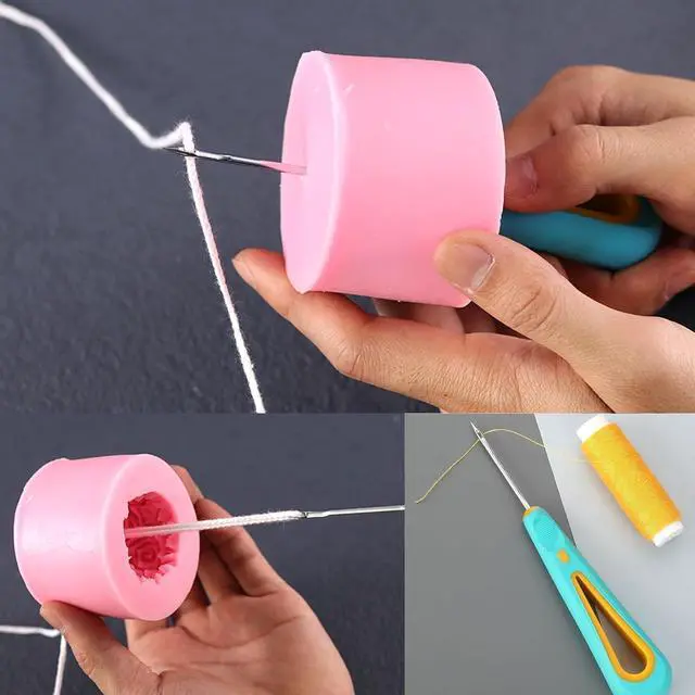Alt view image 6 of 7 - LQMBABY 3-Piece Wick Punch Set - Round Hole Candle Wick Needles for Moulds & Silicone Molds, DIY Candle Making Tools (Blue-3 Pcs)
