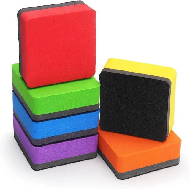 Alt view image 3 of 7 - Tamaki 6 Pack Magnetic Dry Eraser Erasers 4.2'' x 2.2'', Square | Dry Erasers for White Board, Whiteboard Erasers for Kids Classroom