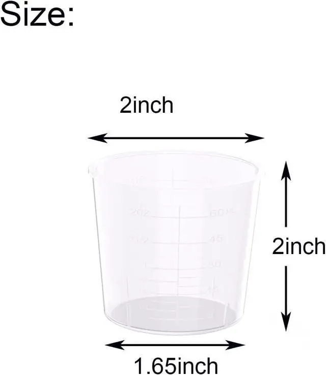Alt view image 2 of 7 - 30 Pack 2 Ounce Plastic Graduated Cups | 60 ml Transparent Scale Cups with 30 Pcs Wooden Stirring Sticks for Mixing Paint, Epoxy, Resin