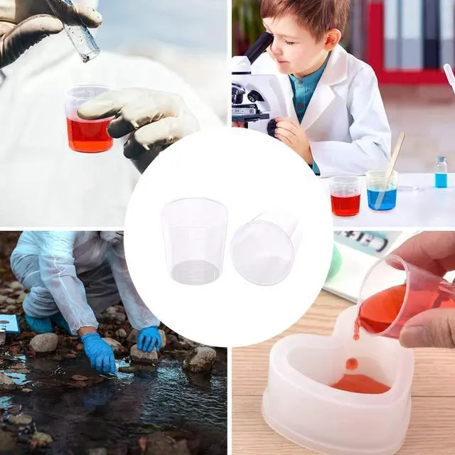 Alt view image 7 of 7 - 30 Pack 2 Ounce Plastic Graduated Cups | 60 ml Transparent Scale Cups with 30 Pcs Wooden Stirring Sticks for Mixing Paint, Epoxy, Resin
