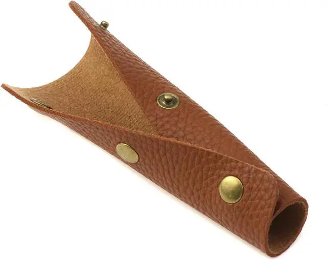 Alt view image 3 of 6 - Mcredy Luggage Handle Wrap Cover with Metal Bronze Clasp, Brown-2Pcs | Soft Leather, Bag Strap Wrap Covers, Easy to Use, for Purse Wallet Shopping Travel Bags