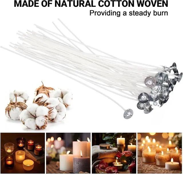 Alt view image 5 of 7 - Phinus Candle Wicks Kit 213 PCS, 3 Different Size Candle Wicks for Candle Making, DIY Candle Wick with Complete Tool for Soy Wax, Beeswax, Coconut Wax (4 Inch, 6 Inch and 7.8 Inch in Length)