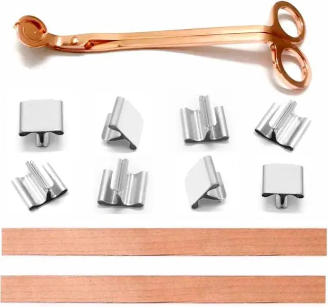 Alt view image 3 of 7 - 100pcs Wood Wicks for Candles,Wood Wicks for Candles Making Smokeless Wooden Candle Wicks with Trimmer Natural Crackling Wooden Wicks for Candle Making 5.1x0.5x0.04inch DIY Craft