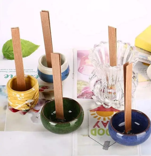 Alt view image 7 of 7 - 100pcs Wood Wicks for Candles,Wood Wicks for Candles Making Smokeless Wooden Candle Wicks with Trimmer Natural Crackling Wooden Wicks for Candle Making 5.1x0.5x0.04inch DIY Craft