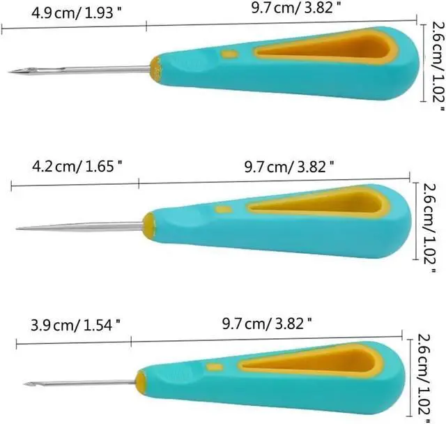 Alt view image 2 of 6 - 3 Pcs Green Candle Making Punch Needle Tool Set, Round Hole Cone Hand Drills Punch Needle Candles Wick Tools for DIY Silicone Mould Making Punch Candle Making,Round Hole Punch Wicking Needle Tools