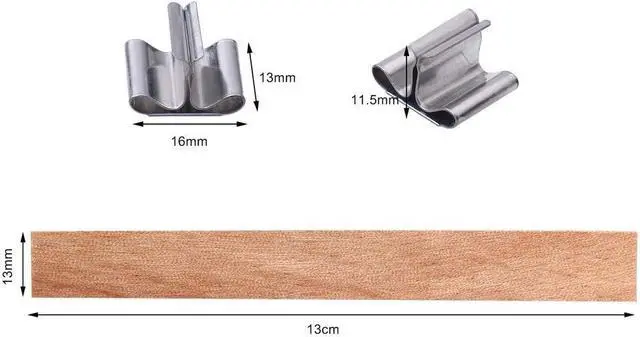 Alt view image 3 of 6 - 100 Pcs Wood Candle Wicks for Candle Making-50 Wicks & 50 Wick Holders | Smokeless Wooden Wicks Long Lasting Candle Cores with Iron Standers for Candle Making Supplies, 5.1 X 0.5 Inch