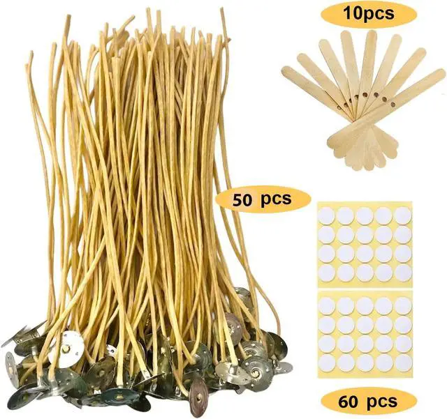 Alt view image 7 of 7 - 50 PCS 8 inch Hemp Candle Wicks kit, 2.5mm Beeswax Candle Wicks for DIY Bulk Natural Candle Wicks for Beeswax Candle Making Hemp Candle Wick for Butter Candle