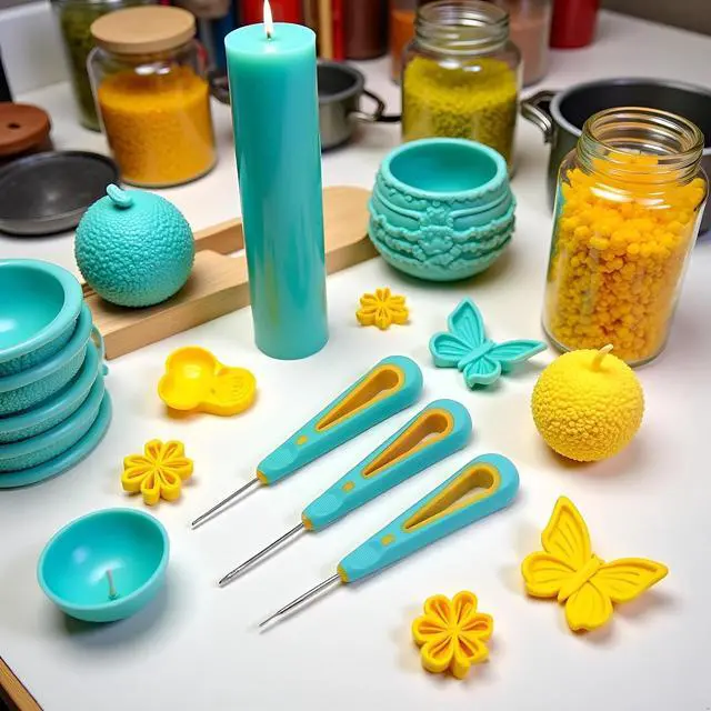 Alt view image 3 of 7 - 3 Pcs Green Round Hole Cone Hand Drills Punch Needle Candles Wick Tools for DIY Silicone Mould Making Punch Candle Making