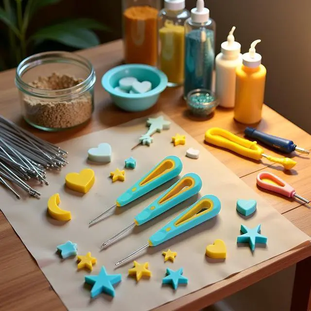 Alt view image 2 of 7 - 3 Pcs Green Round Hole Cone Hand Drills Punch Needle Candles Wick Tools for DIY Silicone Mould Making Punch Candle Making