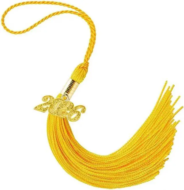 Main image of 2026 Tassel Graduation Gold 9", Elegant Gold 2026 Graduation Tassel with Year Charm Date Drop for Graduations Cap