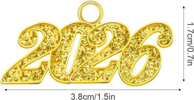 Alt view image 6 of 6 - 2026 Tassel Graduation Gold 9", Elegant Gold 2026 Graduation Tassel with Year Charm Date Drop for Graduations Cap