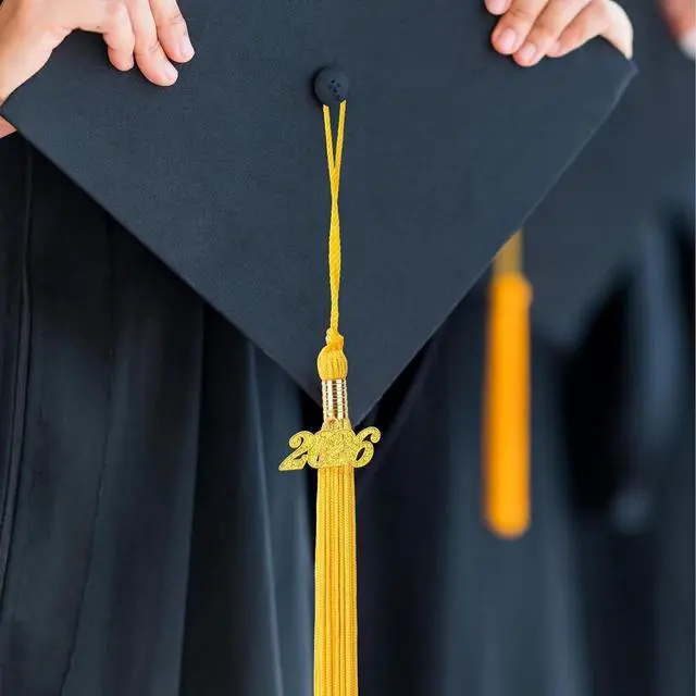 Alt view image 5 of 6 - 2026 Tassel Graduation Gold 9", Elegant Gold 2026 Graduation Tassel with Year Charm Date Drop for Graduations Cap