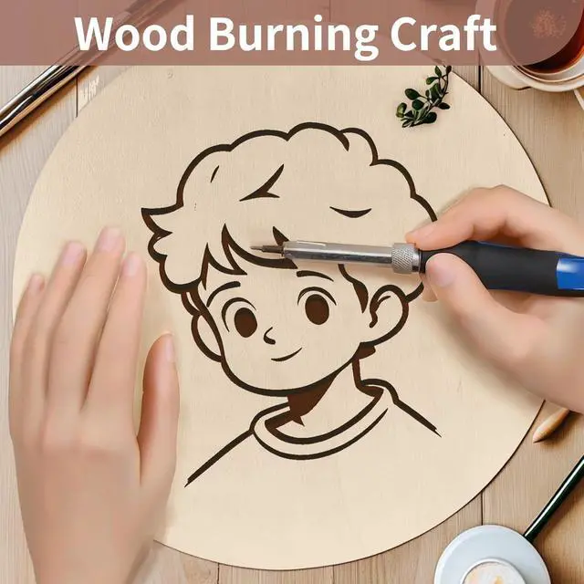 Alt view image 7 of 7 - 12 Inch Unfinished Wood Circles for Crafts, Wood Rounds Plaques for Cricut Crafts, Wooden Discs for Door Hanger Sign, Painting, Wood Burning, Christmas Home Décor(4Pcs Circle with Holes)