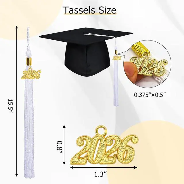 Alt view image 3 of 6 - GraduationMall Single&Multiple Color Graduation Tassel with 2026 Year Charm 9"