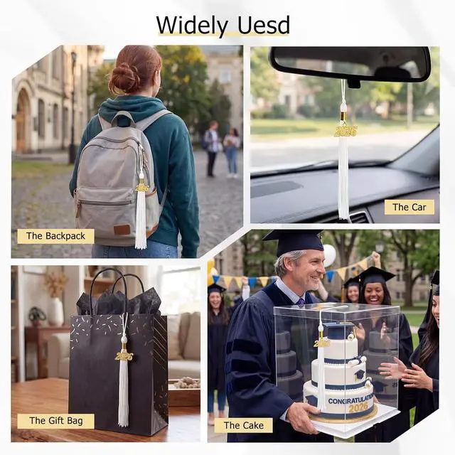 Alt view image 4 of 6 - GraduationMall Single&Multiple Color Graduation Tassel with 2026 Year Charm 9"
