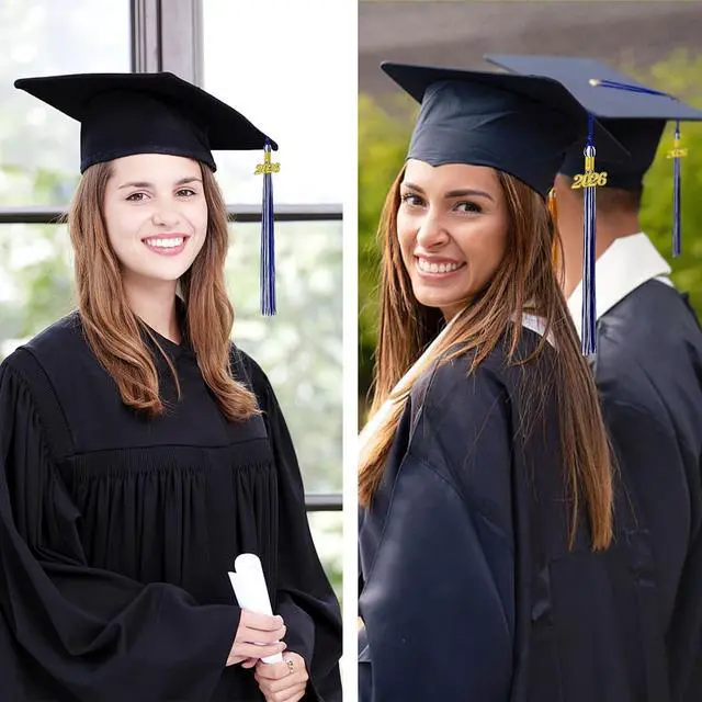 Alt view image 7 of 7 - 2026 Tassel Graduation White and Blue Graduation Tassel 2026 with Date Charm (Mixed White and Blue)